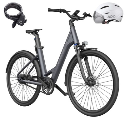 Rower elektryczny ADO E-Bike Air 28, 28 cali, akumulator 345,00 Wh, 36 V 250 W, szary