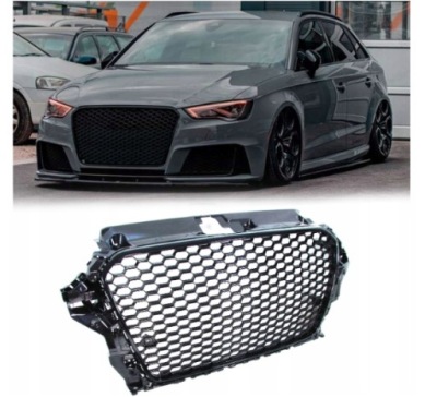 Решітка радіатора do audi a3 od 2012 do 2016 rs3- optik чорний блиск pdc фото №1