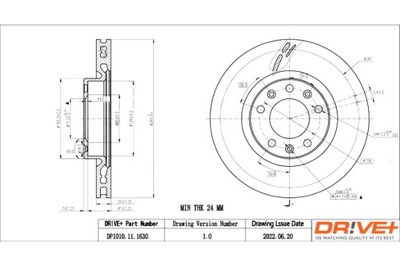 DRIVE+ DISKAI STABDŽIŲ 2SZT. PRIEK. PEUGEOT 308 III 1 6H 21- 