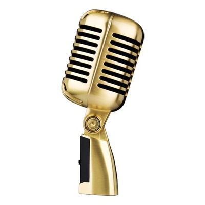 Klasyczny retro dynamiczny mikrofon wokalny w kolo