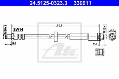 24.5125-0323.3/ATE ПАТРУБОК HAM.TYL L/P