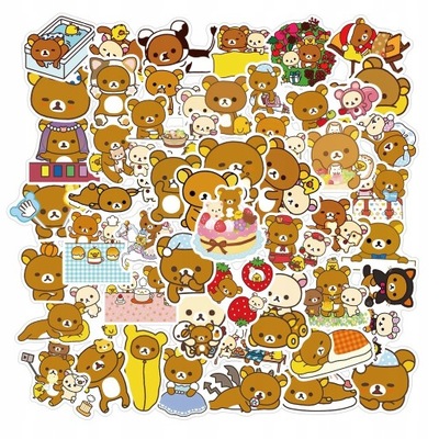 100 VIENETŲ KOMPLEKTAS KAWAII CARTOON MIS RILAKKUMA WOD LOK2094 