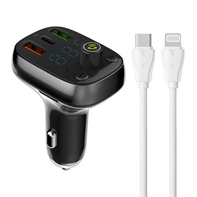 TRANSMISOR FM LDNIO C704Q BLUETOOTH 2XUSB-A, USB-C + CABLE USB-C  