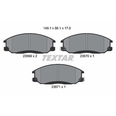 КОМПЛЕКТ КОЛОДОК ТОРМОЗНЫХ, ТОРМОЗА TARCZOWE TEXTAR 2356901