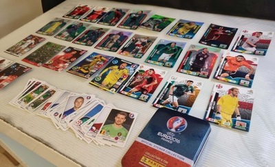 26 kart i 46 naklejek plus pudełko Euro 2016