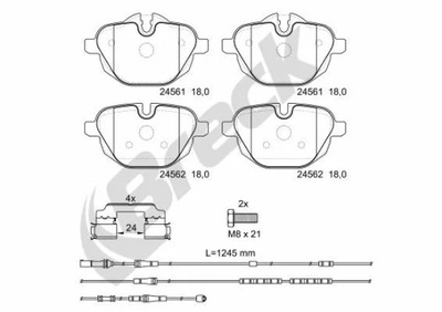 BRECK 24561 00 552 10 КОМПЛЕКТ КОЛОДОК ТОРМОЗНЫХ,