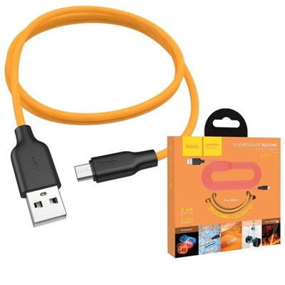 KABEL USB do MICRO X21 1m czarno-pomarańczowy