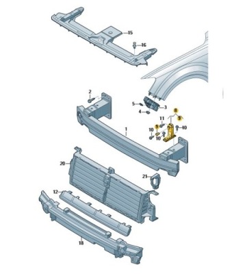 Направляющая балка бампера перед audi q7 левая aso фото №1