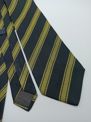 Granatowy jedwabny krawat w paski