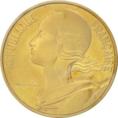 Moneta, Francja, 20 Centimes, 1976, MS(65-70), Alu