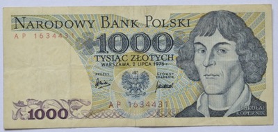 1000 złotych 1975 seria AP stan III
