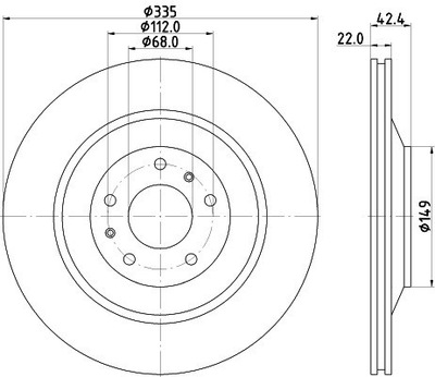 ДИСК ТОРМОЗНОЙ MALOWANA ЗАД HELLA 8DD355129801