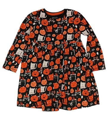 F&F sukienka w dynie i koty HALLOWEEN jesienna 98 cm