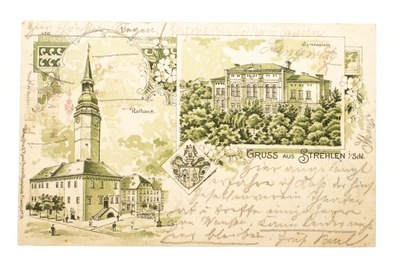 STRZELIN - RATUSZ, SZKOŁA 1900