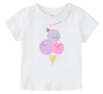 COOL CLUB T-shirt dziewczęcy biały Sweet so cute r. 128