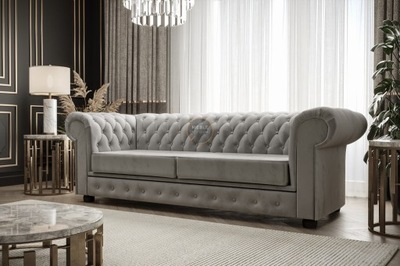 Rozkładana Kanapa Velvet Sofa Chesterfield 218 cm