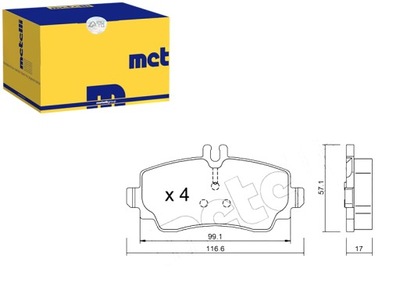 КОЛОДКИ ГАЛЬМІВНІ MERCEDES A 160 (168.033. 168.133)