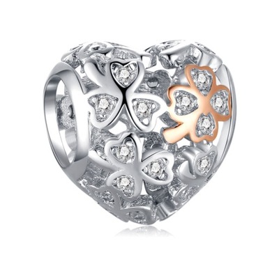 Charms Trusky w kształcie serca srebrny pr. 925