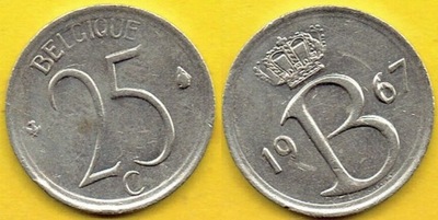 Belgique 25 Centimes 1967 r.