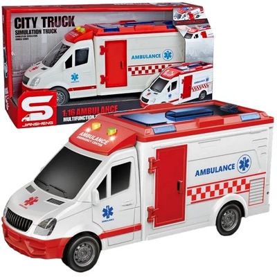Auto Karetka Pogotowia Ambulans Efekty Gra Świeci