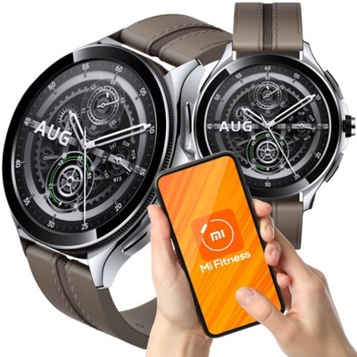 Zegarek Smartwatch Xiaomi Watch 2 Pro Srebrny z paskiem skórzanym