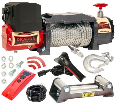 DRAGON WINCH WYCIAGARKA ELÉCTRICA 13000 LBS / 5897 KG | 12V | REPELENTE AL AGUA  