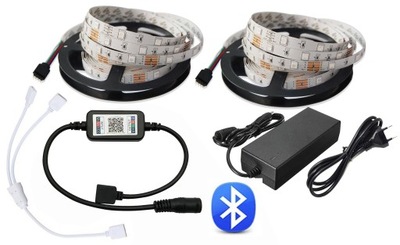 ZESTAW Taśma Listwa LED RGB 10m poprzez BLUETOOTH