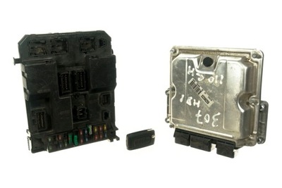 КОМПЛЕКТ СТАРТОВИЙ ECU ЗАПОБІЖНИКІВ PEUGEOT 307 2.0 HDI 9652183780 9651197580 ОРИГІНАЛ!