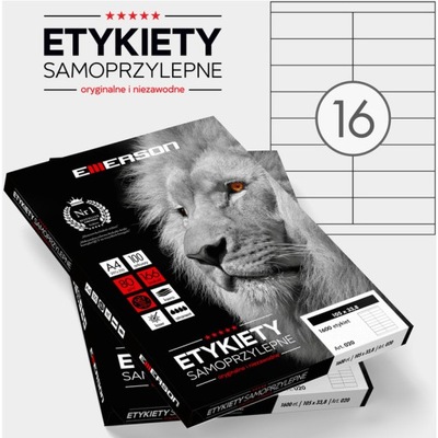 ETYKIETY 105 X 33.8 MM. 16 SZT/A4 UNIWERSALNE