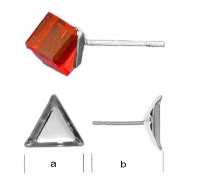 (szt15)- para sztyfty Swarovski 4841 6mm SREBRO