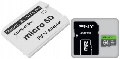 Adapter SD2VITA PS Vita microSD karta micro micro SD-MS PSVITA+microSD 64GB