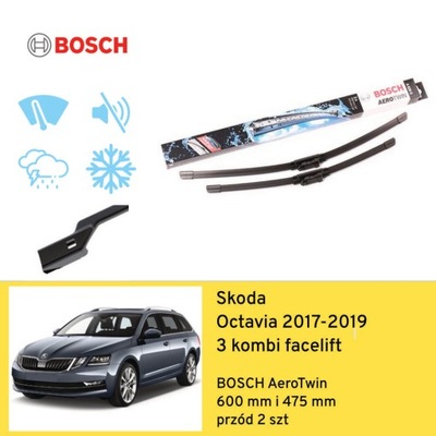 ДВІРНИКИ ПЕРЕД DO SKODA OCTAVIA 3 УНІВЕРСАЛ РЕСТАЙЛ (2017-2019) BOSCH