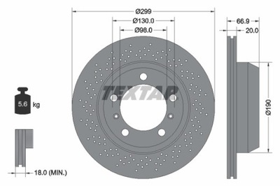 2X ДИСК ГАЛЬМІВНИЙ PORSCHE ЗАД BOXSTER/CAYMAN 06- 92165303