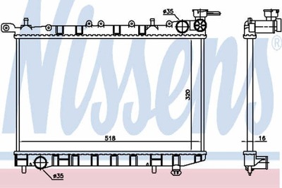 RADUADOR DE AGUA NISSENS 62974  