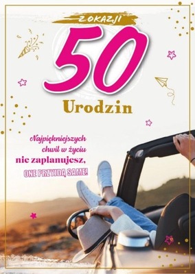 Karnet urodzinowy Kartka urodzinowa 50 URODZINY