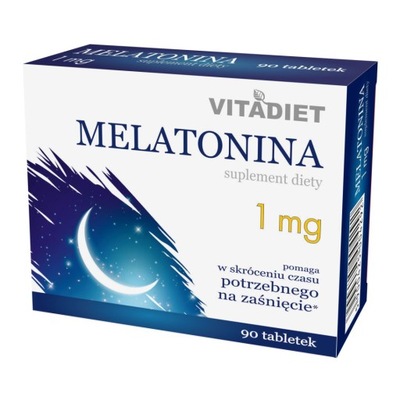 MELATONINA 1 mg spokojny SEN 90 tabl VITADIET