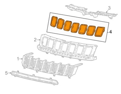 НАКЛАДКИ РЕШЕТКИ JEEP COMPASS 17- 68405259AA