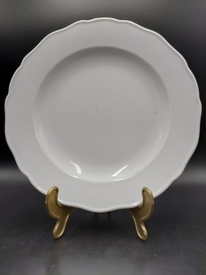 Biały talerz obiadowy płytki Miśnia Meissen