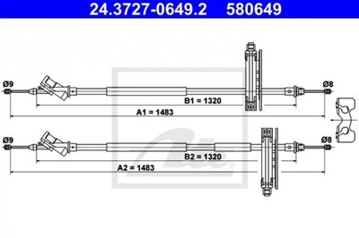 24.3727-0649.2/ATE CABLE HAM.FORD FOCUS 98- BEBEN  