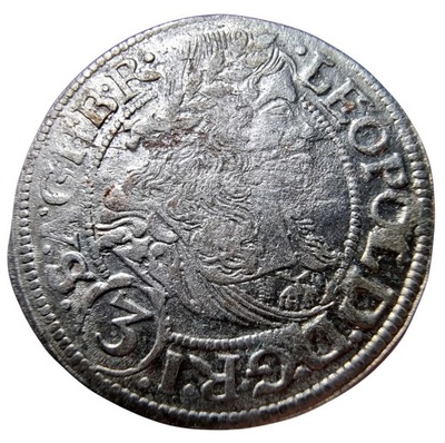 NumisMATI D1056 3 krajcary 1667 Leopold, SHS Wrocław, srebro