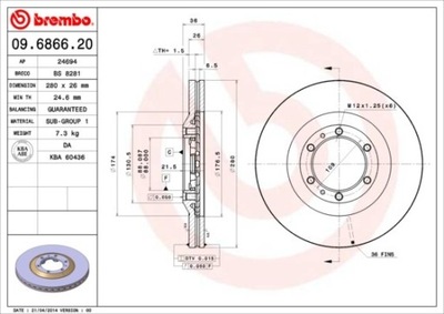 DISCO DE FRENADO PARTE DELANTERA ISUZU OPEL 0569050  