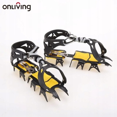 ONLIVING1 Pair 18 Teeth Crampons Climbing Gear