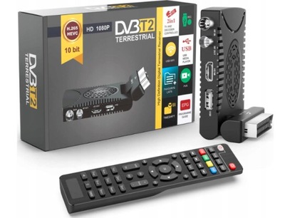 Dekoder Tuner DVB-T2 HD 1080P HDMI SCART Receiver