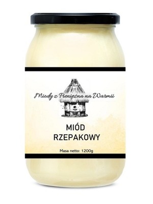 MIÓD RZEPAKOWY 1,2 kg. Miody z Warmii !!!