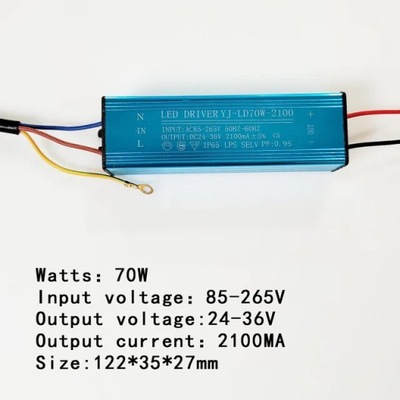 БЛОК УПРАВЛЕНИЯ LED (СВЕТОДИОД ) 10W 20W 30W 50W 60W 70W 100W АДАПТЕР AC85V-265V DO DC 24-36V