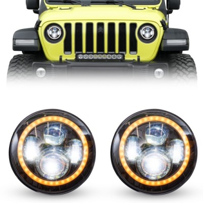 Jeep wrangler jl 2018+ лампи передні світлодіодні 7'' halo eyes фото №1