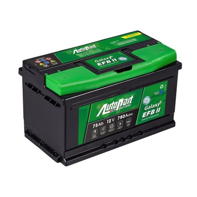 Аккумулятор autopart galaxy efb ii 12v 75ah 780a p+ старт-стоп фото №1