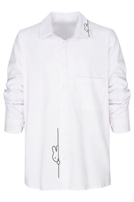 biała bluzka koszula PRINT bawełna BERMINI 158