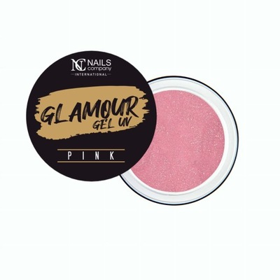 NC Glamour Gel Pink UV z drobinkami budujący 15g