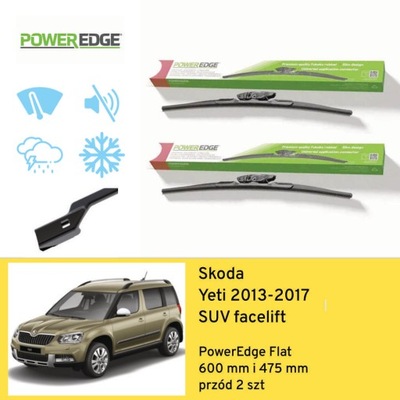 ESCOBILLAS PARTE DELANTERA PARA SKODA YETI SUV RESTYLING (2013-2017) POWEREDGE  